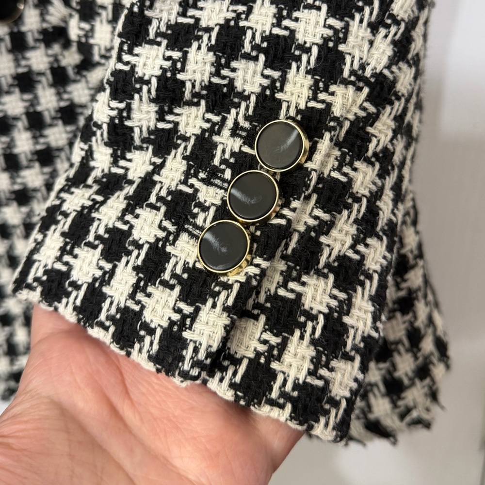 Talbots Tweed Houndstooth Double Breasted Blazer … - image 12